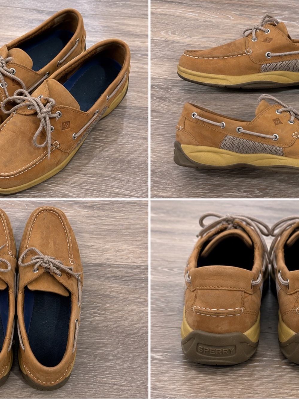 Sperry Men’s Brown Nubuck Boat Shoes with Tan Sole